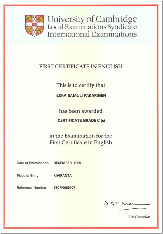 First Certificatte in English © Yelling Rosa