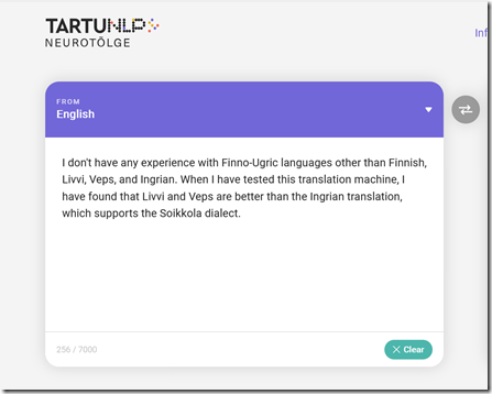 University of Tartu Institute of Computer Science Translator 01
